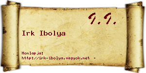 Irk Ibolya névjegykártya